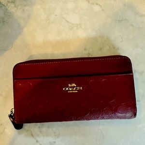 Red leather Coach wallet